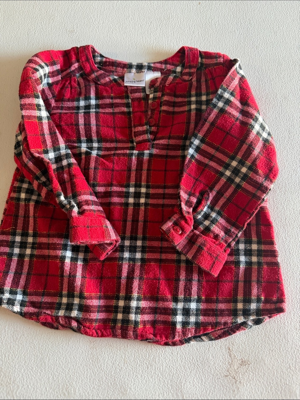 jumping beans Red Plaid Long-Sleeve Kids Top